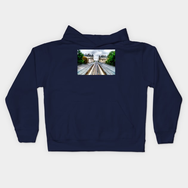 Paris Railway To Infinity And Beyond Kids Hoodie by tommysphotos